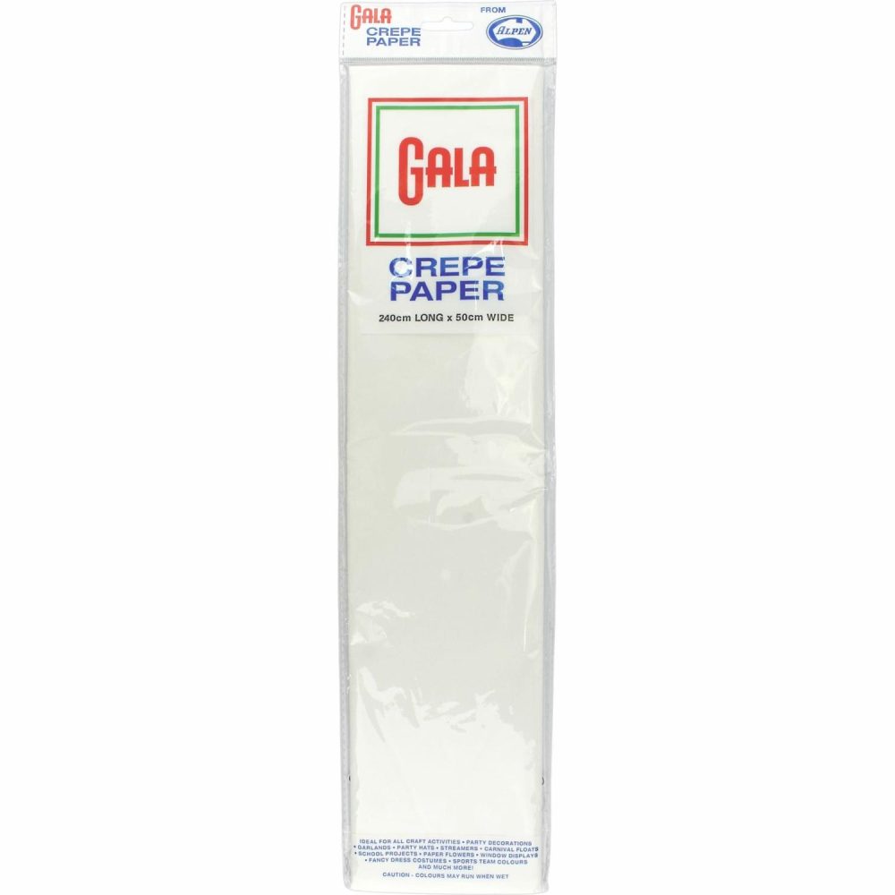 Gift Wrapping | Gala White Crepe Paper 240Cm X 50Cm (1 Sheet) Gift Wrapping Gift Wrapping