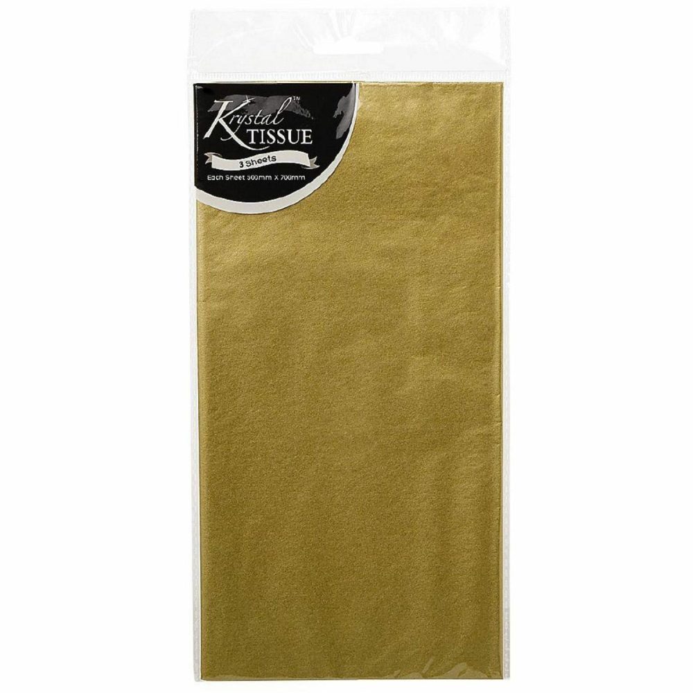 Gift Wrapping | Krystal Gold Tissue Paper (3 Sheets) Gift Wrapping Gift Wrapping