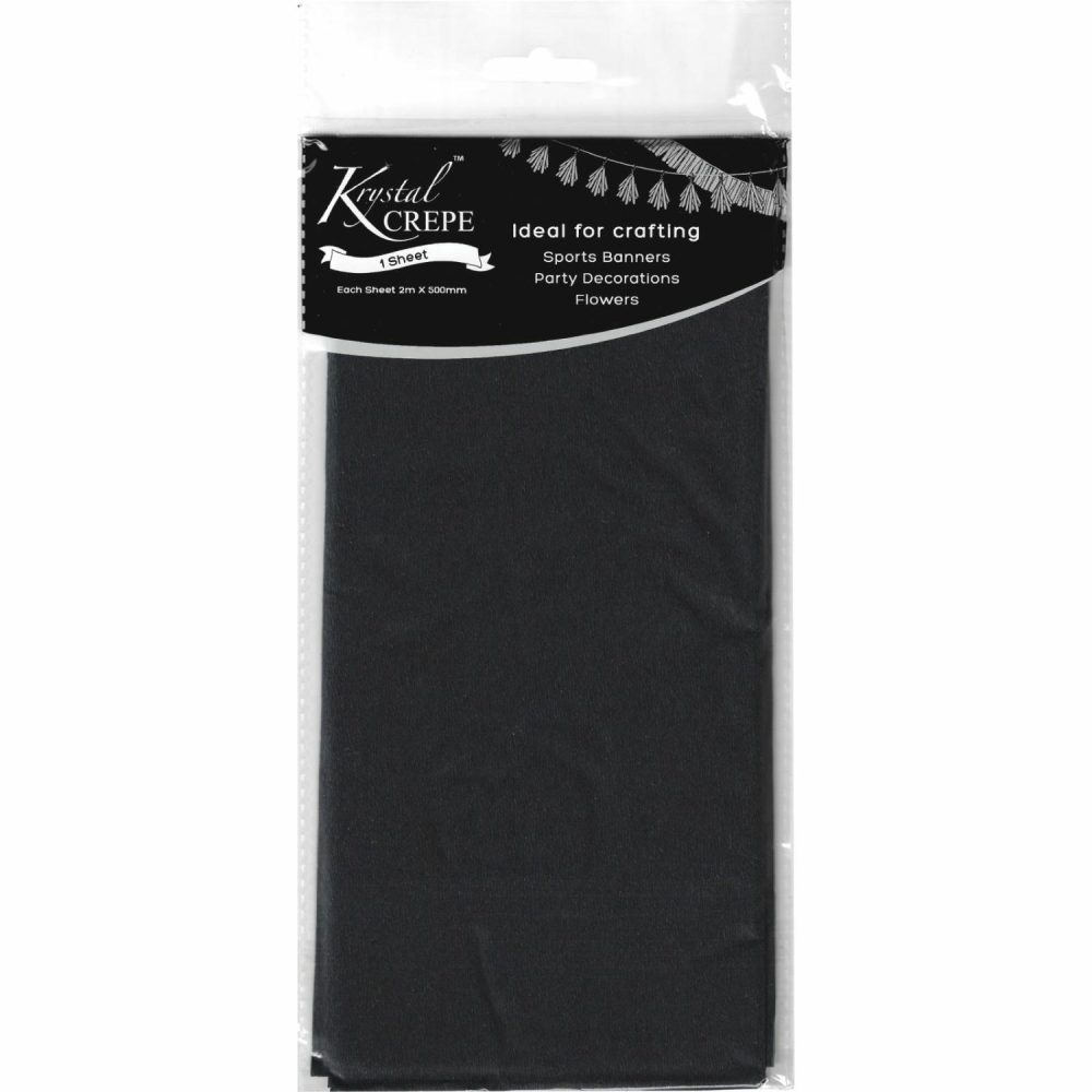 Gift Wrapping | Krystal Midnight Black Crepe Paper (1 Sheet) Gift Wrapping Gift Wrapping