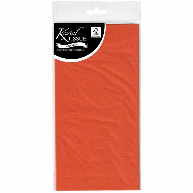 Gift Wrapping | Krystal Orange Tissue Paper (5 Sheets) Gift Wrapping Gift Wrapping