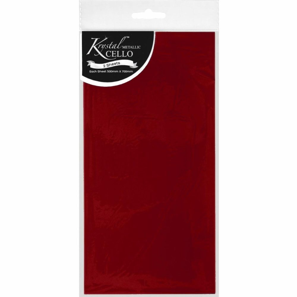 Gift Wrapping | Krystal Red Cellophane (2 Sheets) Gift Wrapping Gift Wrapping