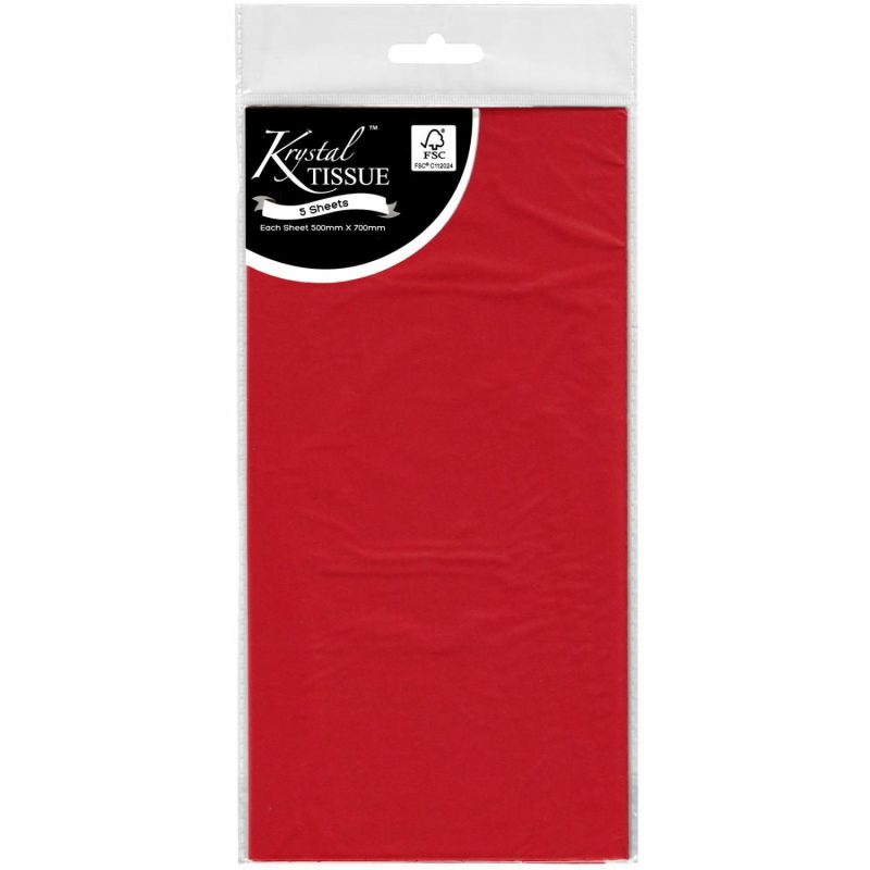 Gift Wrapping | Krystal Red Tissue Paper (5 Sheets) Gift Wrapping Gift Wrapping