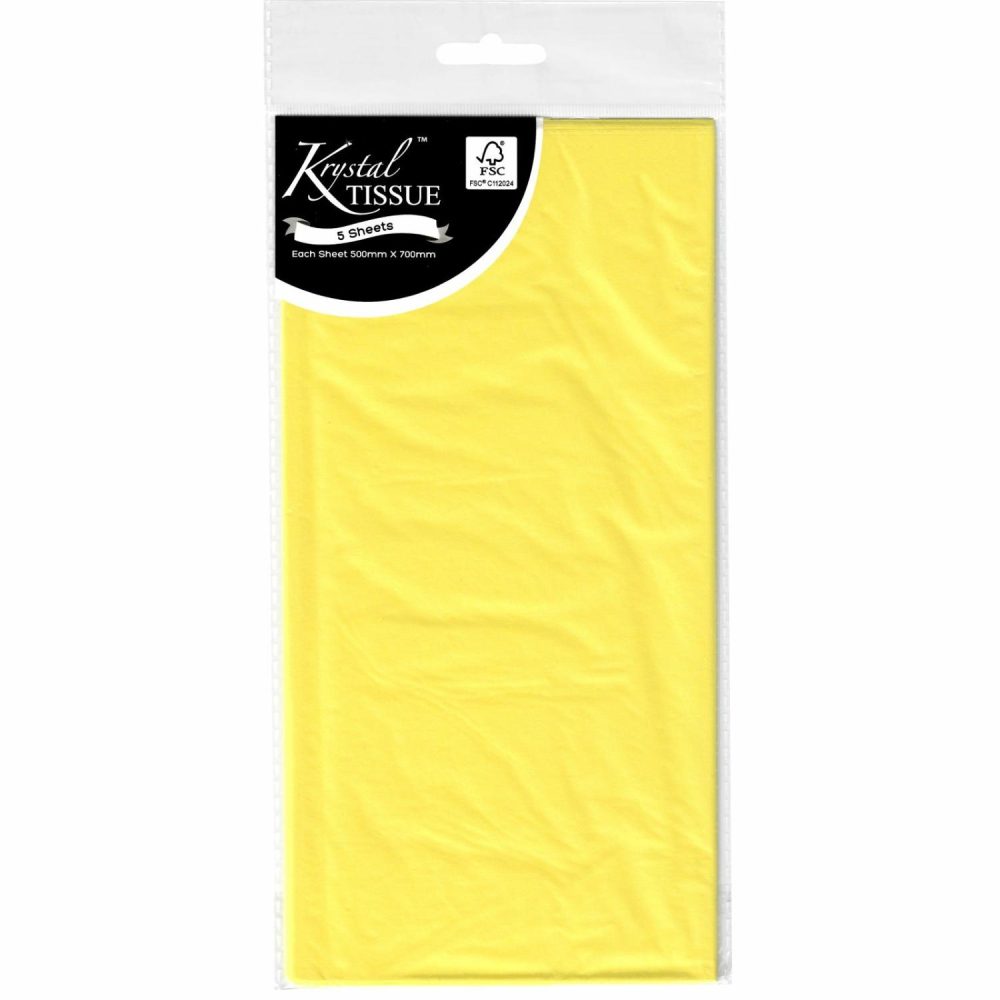 Gift Wrapping | Krystal Yellow Tissue Paper (5 Sheets) Gift Wrapping Gift Wrapping