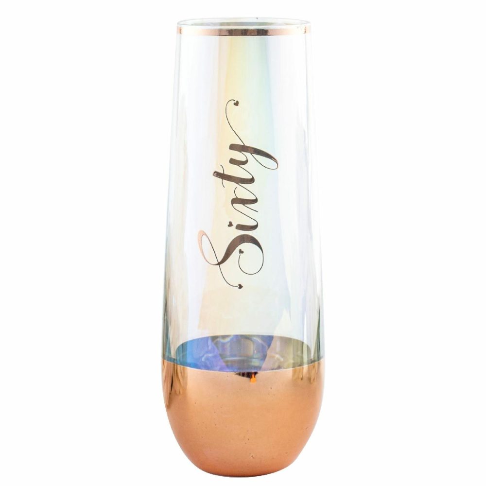 Keepsakes & Gifts | 60Th Birthday Rose Gold Ombre Stemless Champagne Glass Gifts Keepsakes & Gifts