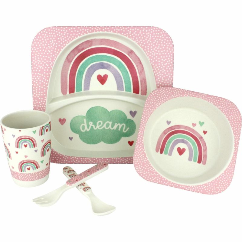 Keepsakes & Gifts | Frankie & Me Rainbow Bamboo Fibre Kids Tableware Set (5 Pieces) Gifts Keepsakes & Gifts