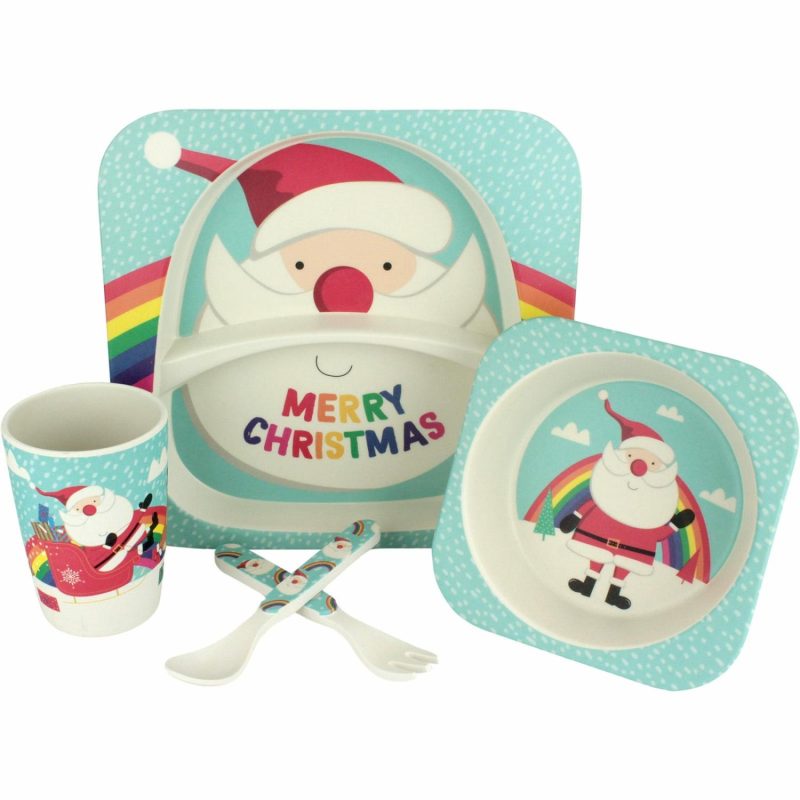 Keepsakes & Gifts | Frankie & Me Rainbow Santa Bamboo Fibre Kids Tableware Set (5 Pieces) Gifts Keepsakes & Gifts