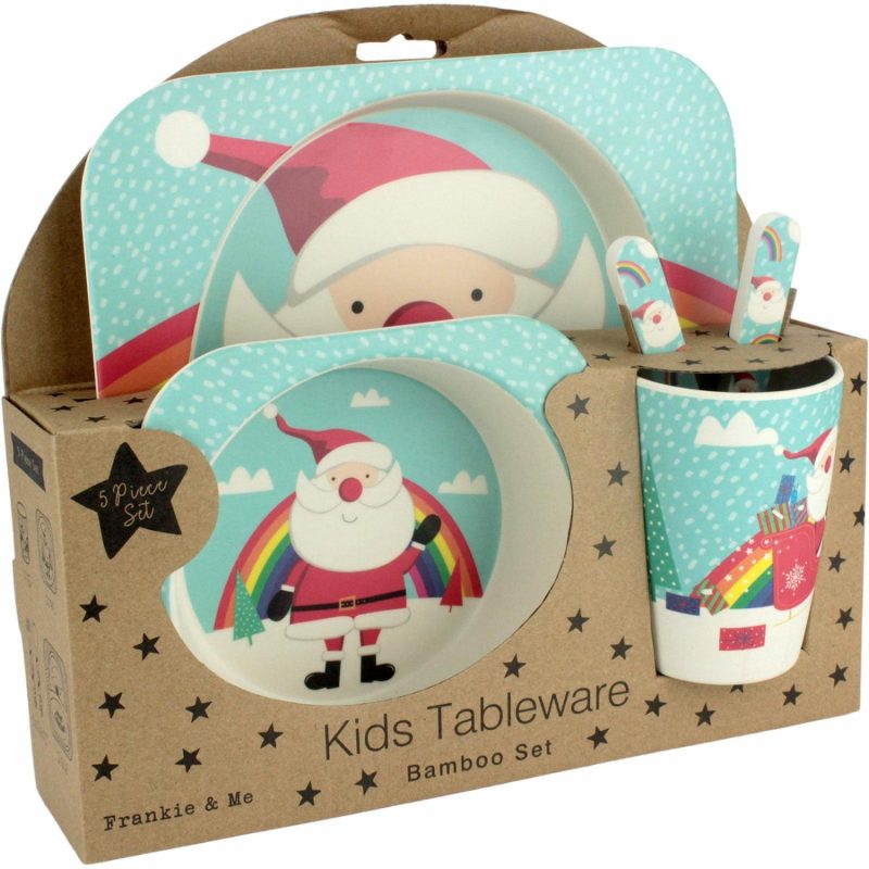 Keepsakes & Gifts | Frankie & Me Rainbow Santa Bamboo Fibre Kids Tableware Set (5 Pieces) Gifts Keepsakes & Gifts