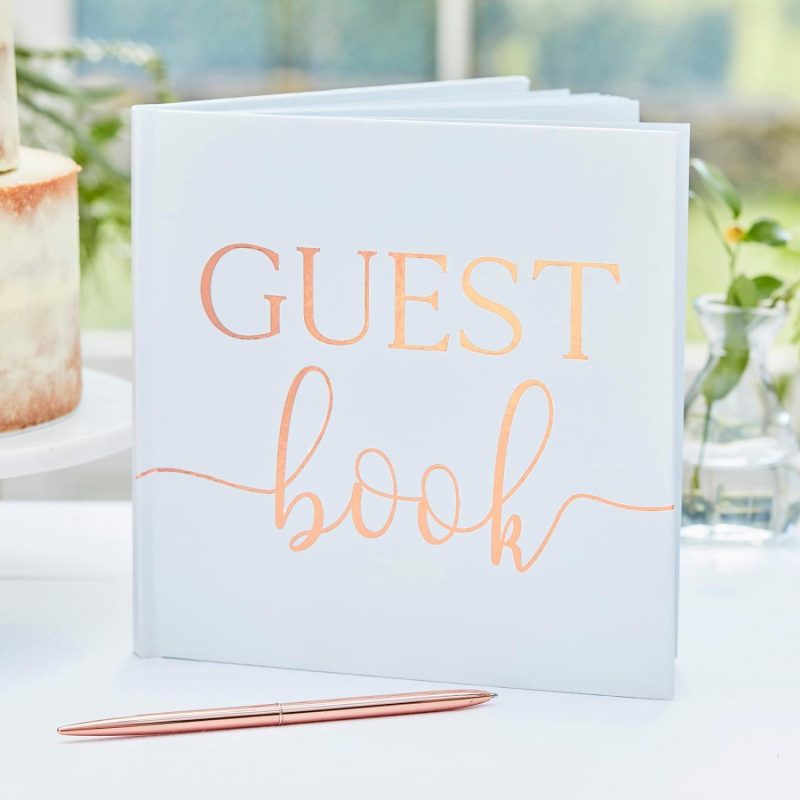 Keepsakes & Gifts | Ginger Ray Rose Gold Foil Wedding Guest Book Gifts Keepsakes & Gifts