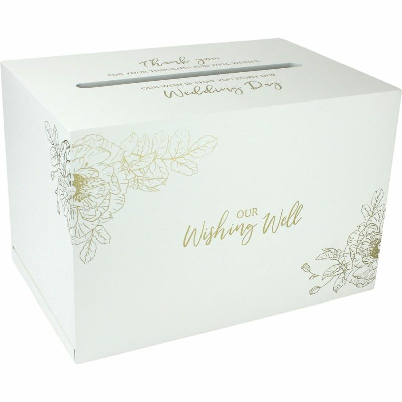 Keepsakes & Gifts | Gold Floral Wedding Wishing Well Wooden Box Gifts Keepsakes & Gifts