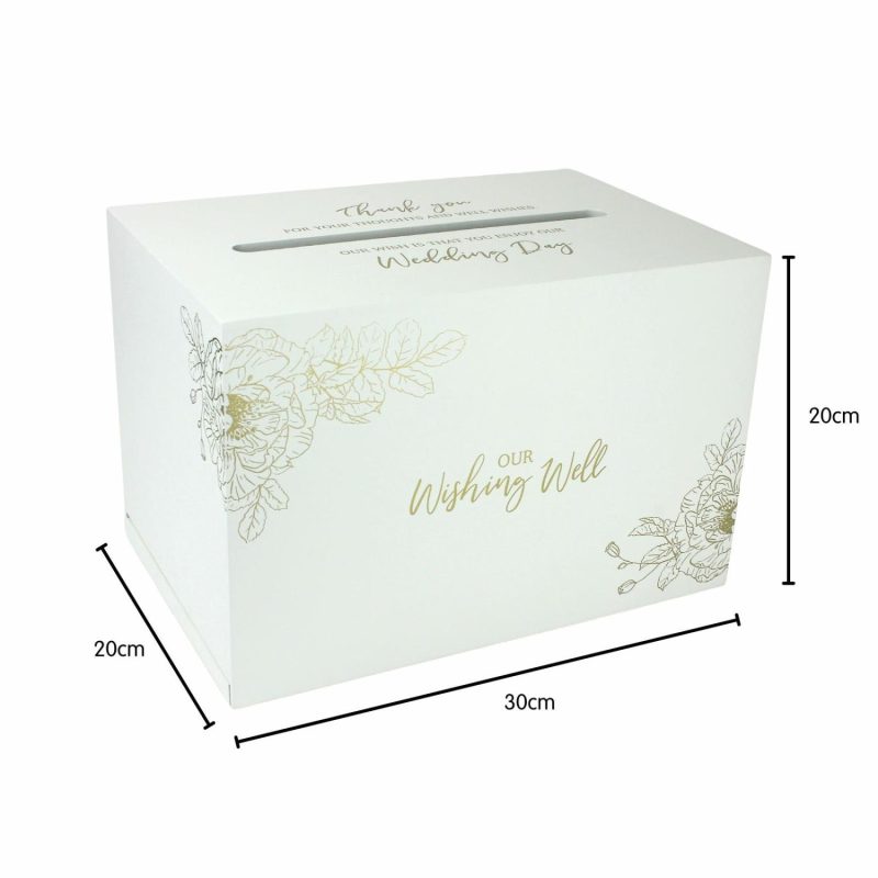 Keepsakes & Gifts | Gold Floral Wedding Wishing Well Wooden Box Gifts Keepsakes & Gifts