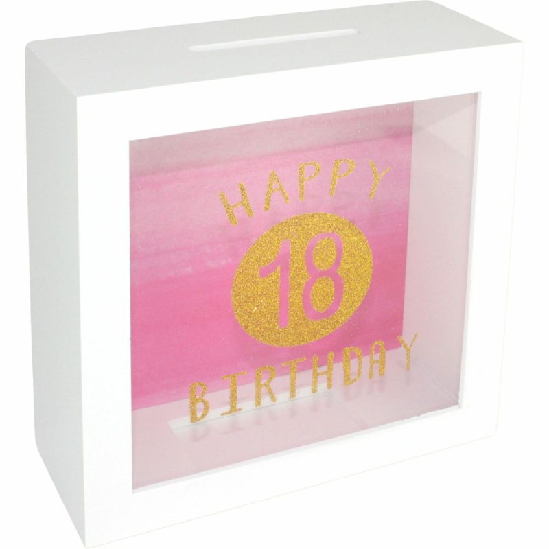 Keepsakes & Gifts | Happy 18Th Birthday Glitter Money Box Gifts Keepsakes & Gifts