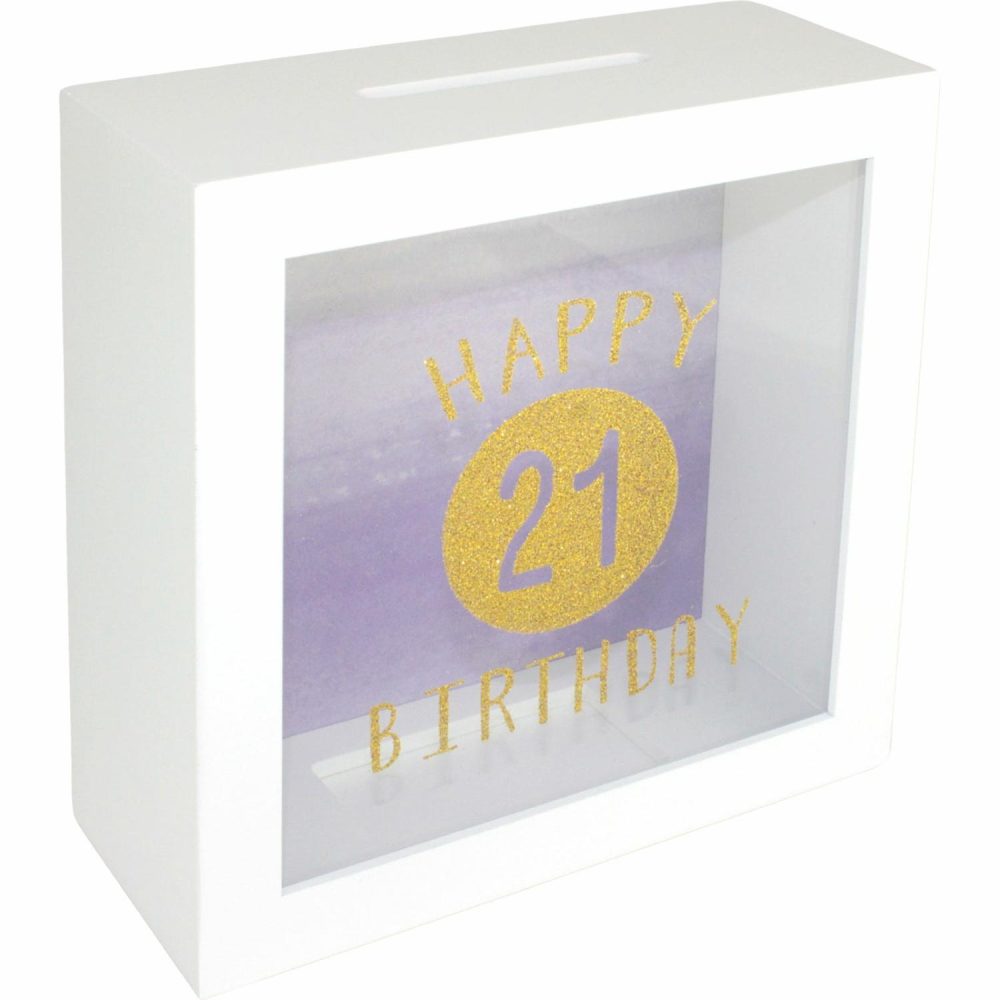 Keepsakes & Gifts | Happy 21St Birthday Glitter Money Box Gifts Keepsakes & Gifts