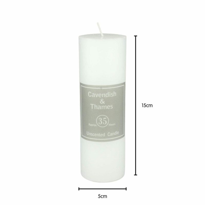 Keepsakes & Gifts | White Unscented Pillar Candle 15Cm Gifts Keepsakes & Gifts