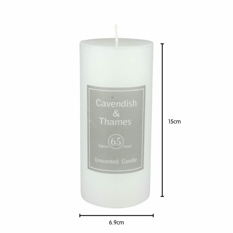 Keepsakes & Gifts | White Unscented Pillar Candle 15Cm Gifts Keepsakes & Gifts