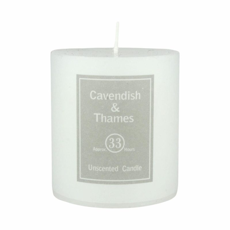 Keepsakes & Gifts | White Unscented Pillar Candle 7.5Cm Gifts Keepsakes & Gifts