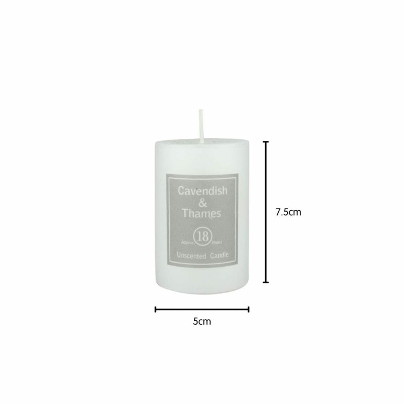 Keepsakes & Gifts | White Unscented Pillar Candle 7.5Cm Gifts Keepsakes & Gifts