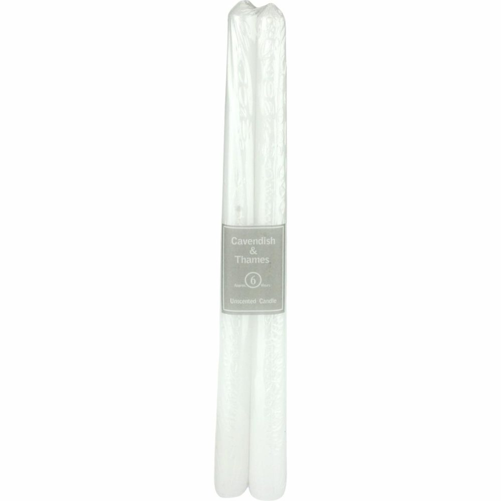 Keepsakes & Gifts | White Unscented Taper Candles 25Cm (Pack Of 3) Gifts Keepsakes & Gifts