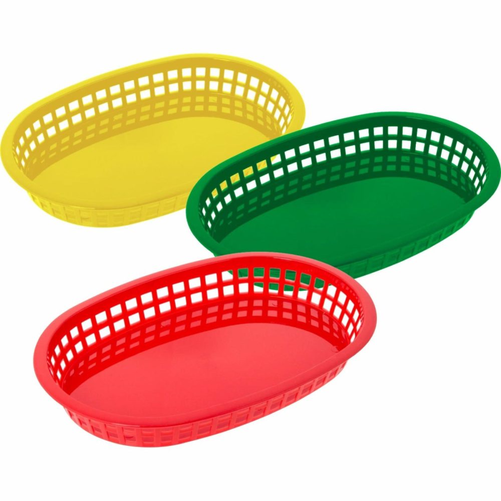 Kitchen Accessories | Assorted Oval Plastic Snack Baskets (Pack Of 3) Catering & Kitchen Kitchen Accessories