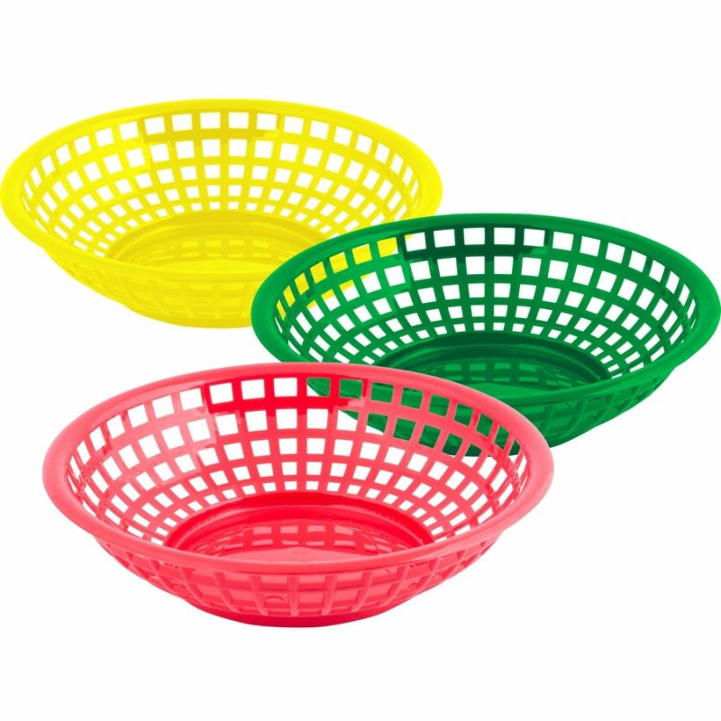 Kitchen Accessories | Assorted Round Plastic Snack Baskets (Pack Of 3) Catering & Kitchen Kitchen Accessories