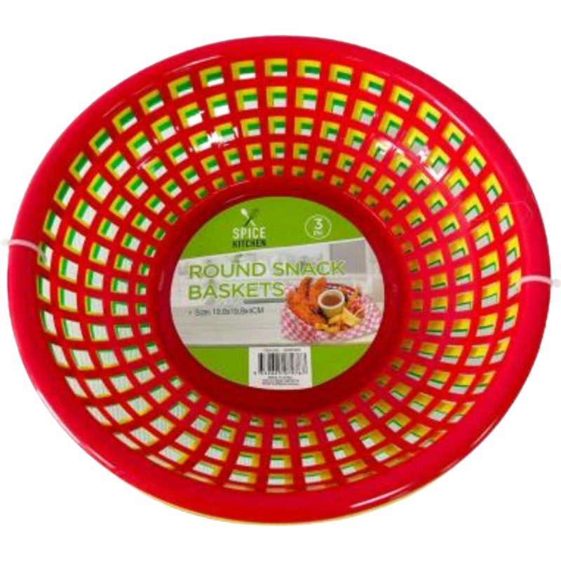 Kitchen Accessories | Assorted Round Plastic Snack Baskets (Pack Of 3) Catering & Kitchen Kitchen Accessories