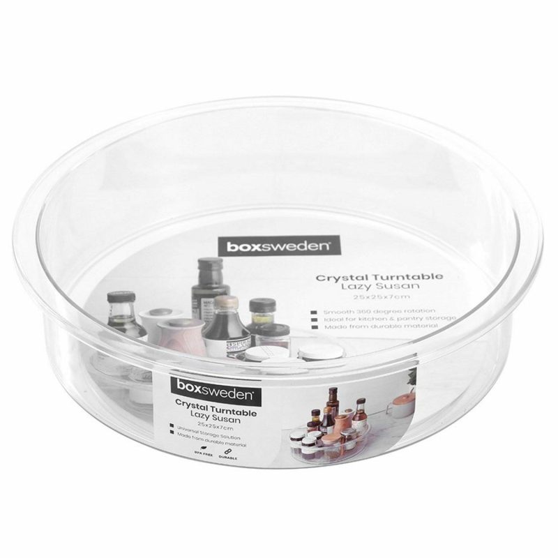 Kitchen Accessories | Boxsweden Crystal Turntable Lazy Susan 25Cm Catering & Kitchen Kitchen Accessories