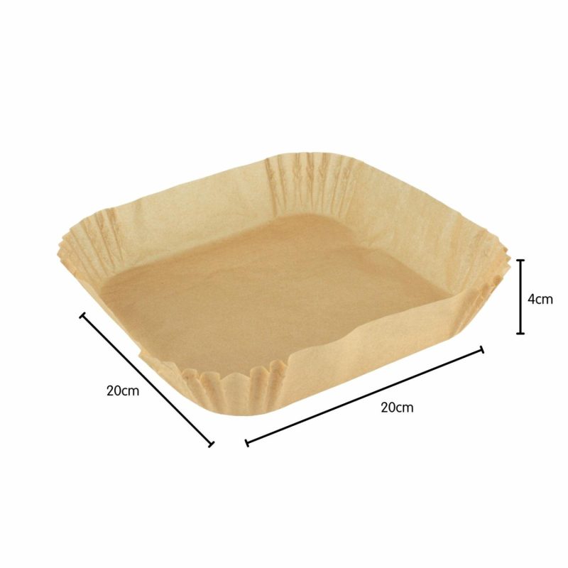 Kitchen Accessories | Brown Square Air Fryer Paper Liners (Pack Of 12) Catering & Kitchen Kitchen Accessories