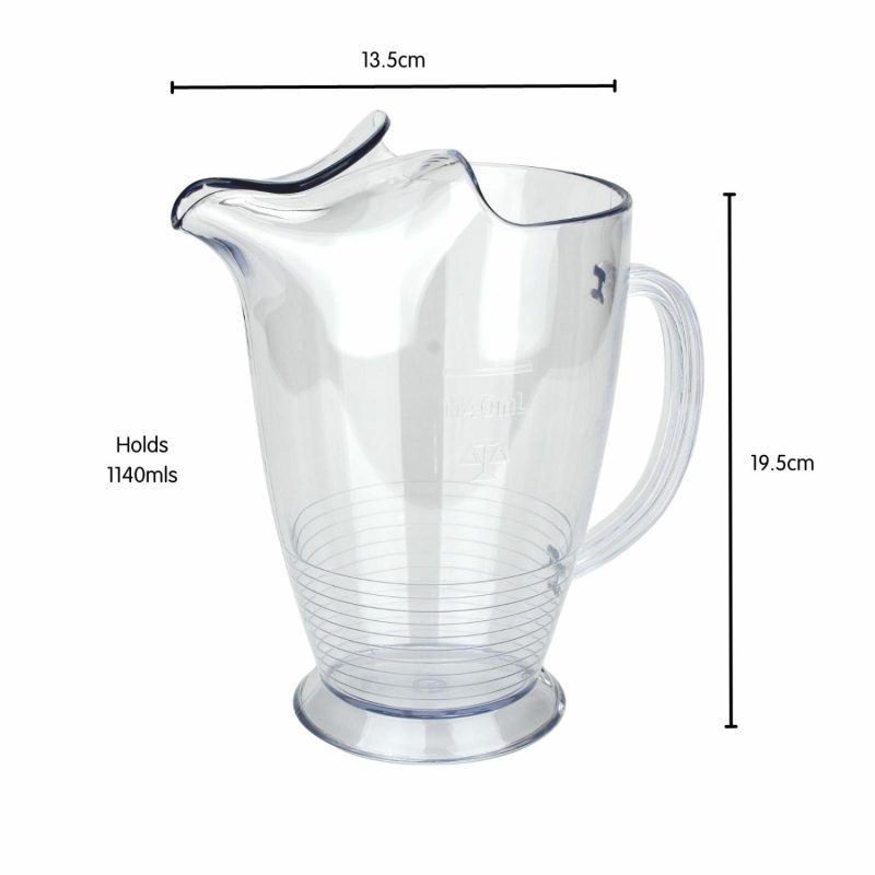 Kitchen Accessories | Clear Plastic Beer Jug 1.1 Litre Catering & Kitchen Kitchen Accessories