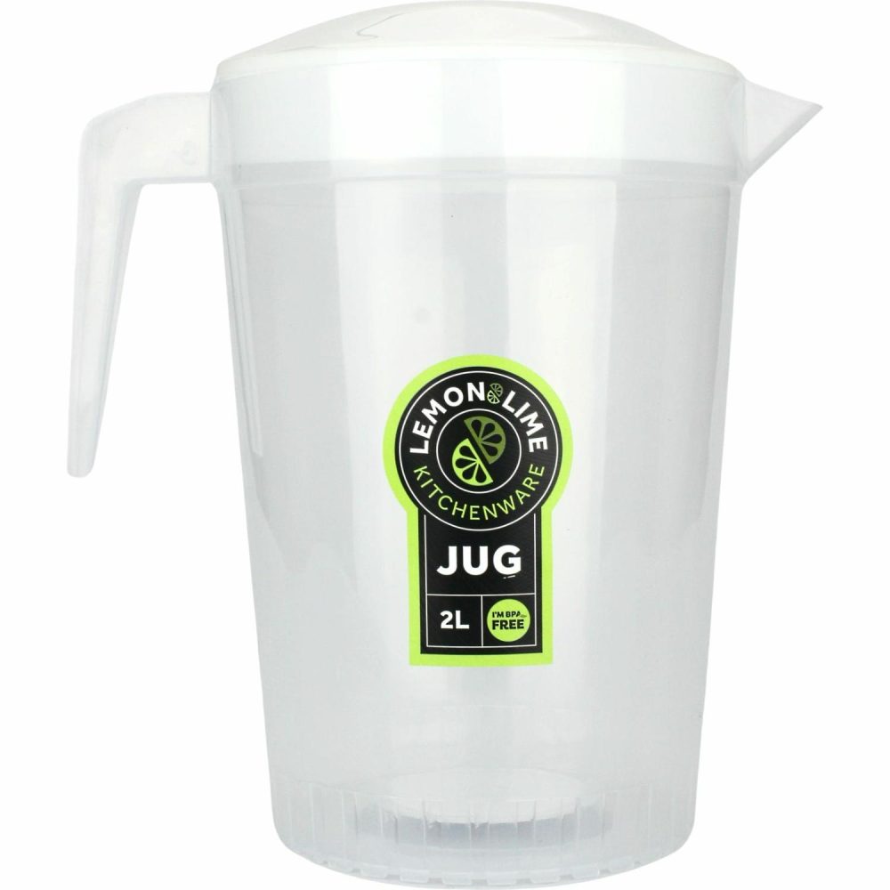 Kitchen Accessories | Clear Plastic Jug 2 Litre With Lid Catering & Kitchen Kitchen Accessories