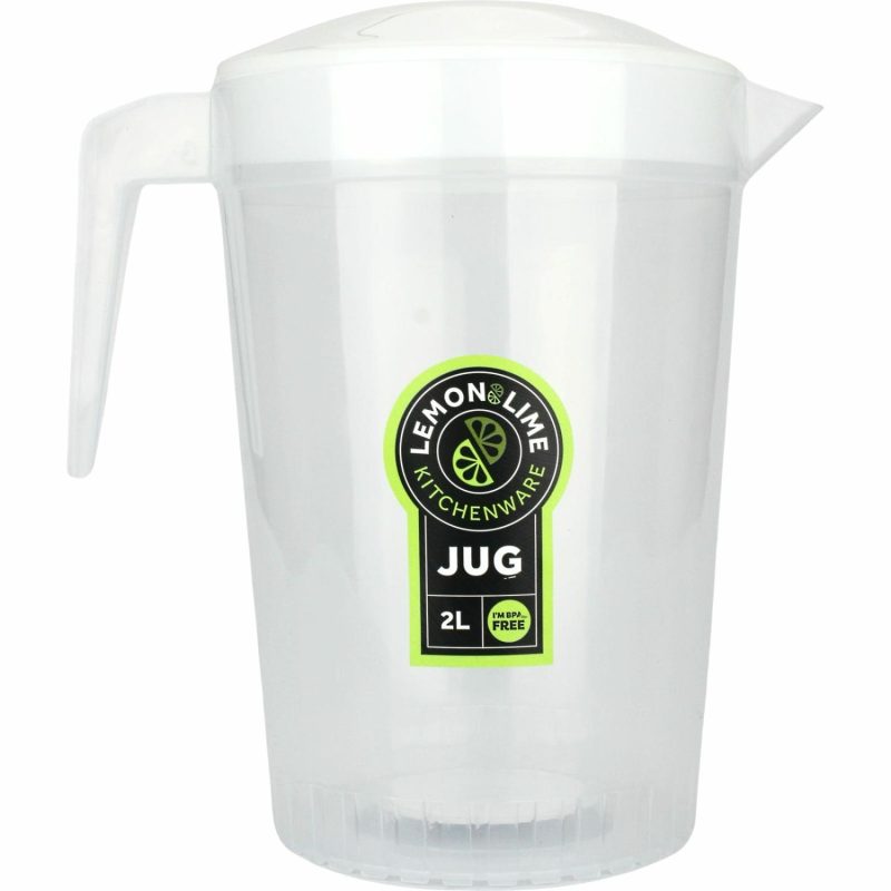 Kitchen Accessories | Clear Plastic Jug 2 Litre With Lid Catering & Kitchen Kitchen Accessories