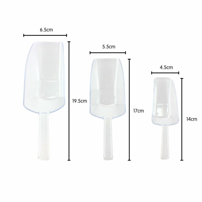 Kitchen Accessories | Clear Plastic Kitchen Scoops (Pack Of 3) Catering & Kitchen Cutlery & Utensils