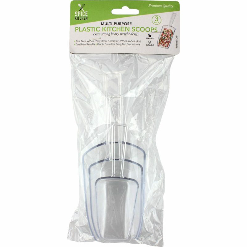 Kitchen Accessories | Clear Plastic Kitchen Scoops (Pack Of 3) Catering & Kitchen Cutlery & Utensils