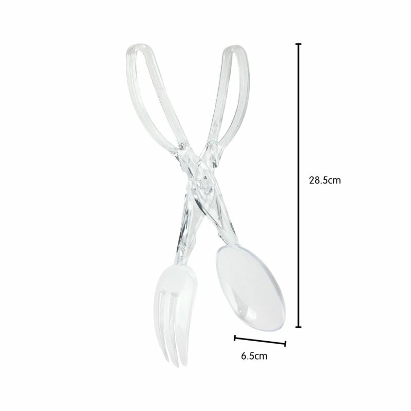 Kitchen Accessories | Clear Plastic Salad Scissor Tongs 28.5Cm Catering & Kitchen Kitchen Accessories