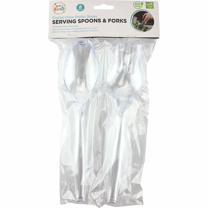 Kitchen Accessories | Clear Plastic Salad Servers (6 Pieces) Catering & Kitchen Cutlery & Utensils