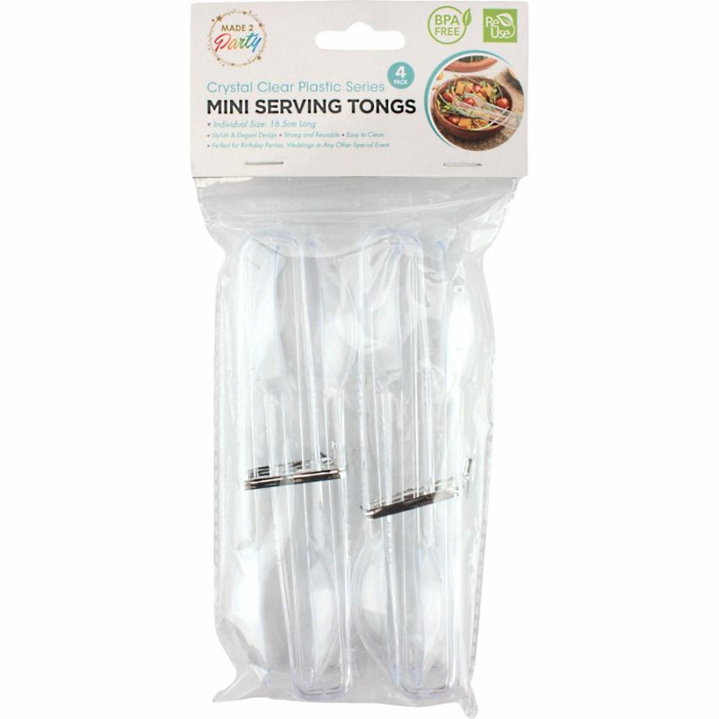 Kitchen Accessories | Mini Clear Plastic Salad Tongs (Pack Of 4) Catering & Kitchen Kitchen Accessories