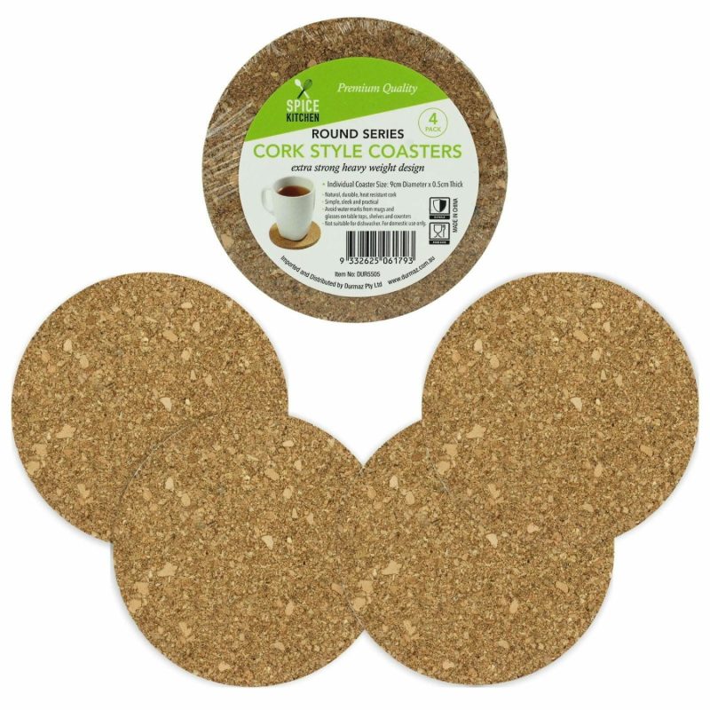 Kitchen Accessories | Round Cork Drink Coasters (Pack Of 4) Catering & Kitchen Kitchen Accessories