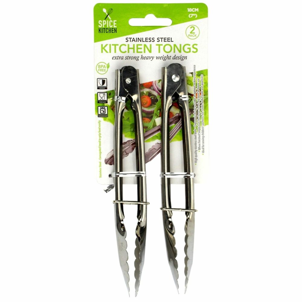 Kitchen Accessories | Stainless Steel Kitchen Tongs 18Cm (Pack Of 2) Catering & Kitchen Kitchen Accessories