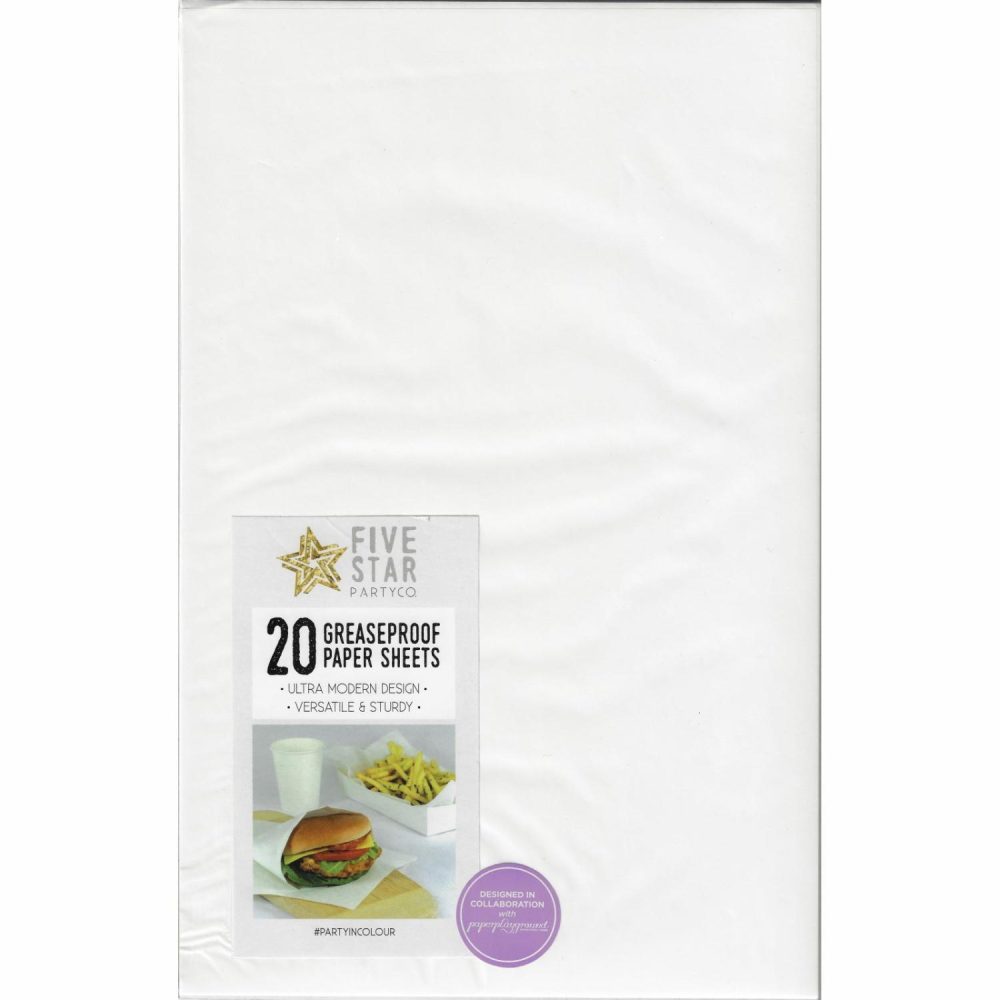 Kitchen Accessories | White Grease Proof Paper (20 Sheets) Catering & Kitchen Kitchen Accessories