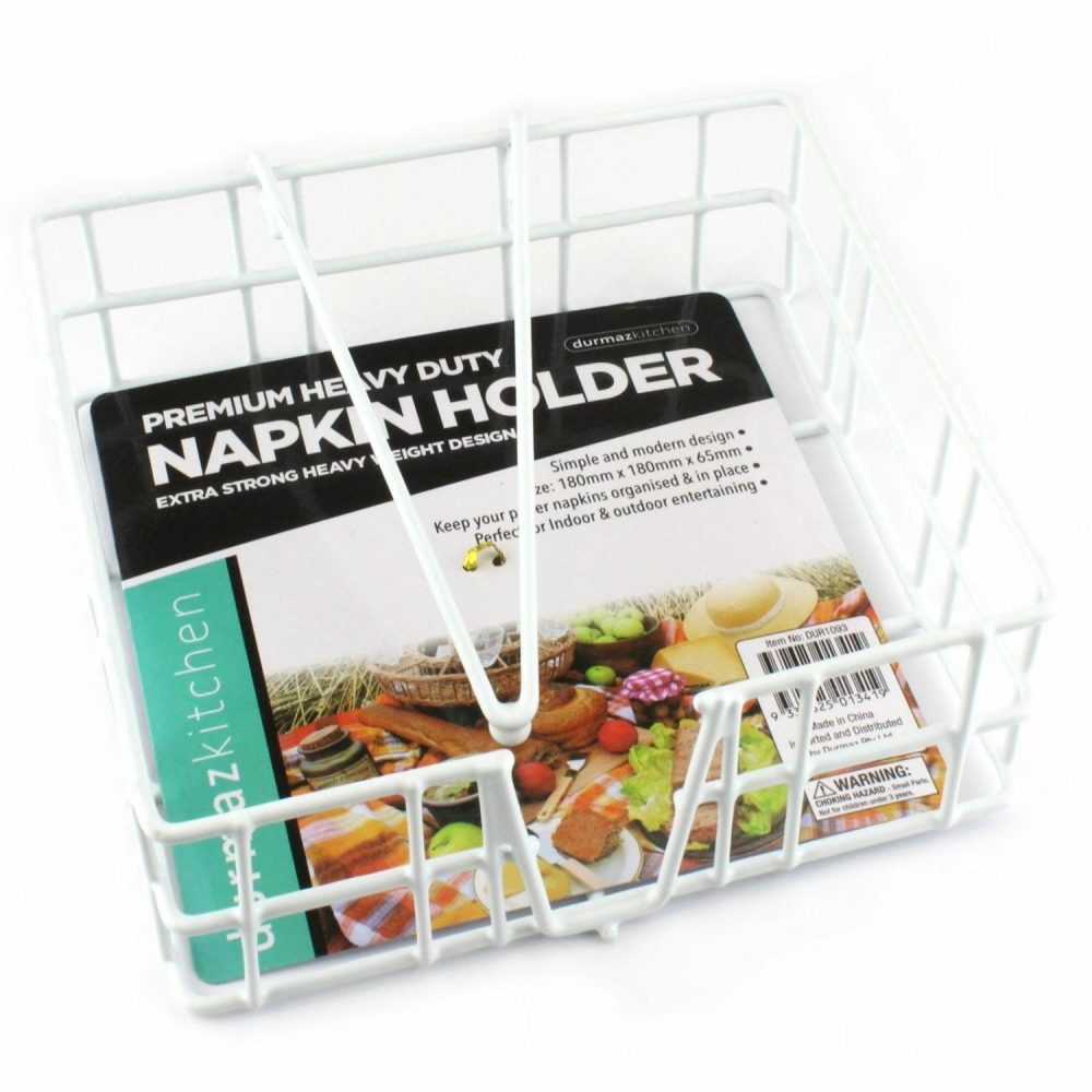 Kitchen Accessories | White Heavy Duty Metal Napkin Holder Catering & Kitchen Kitchen Accessories