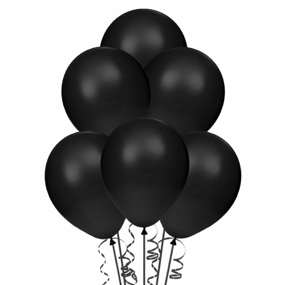 Latex Balloons | Black Party Balloons 25Cm (Pack Of 15) Balloons Latex Balloons