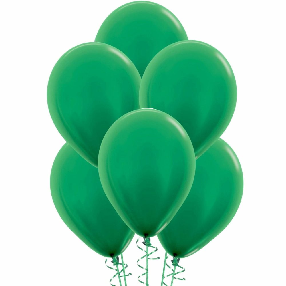 Latex Balloons | Green Metallic Latex Balloons 30Cm Round (Pack Of 25) Balloons Latex Balloons