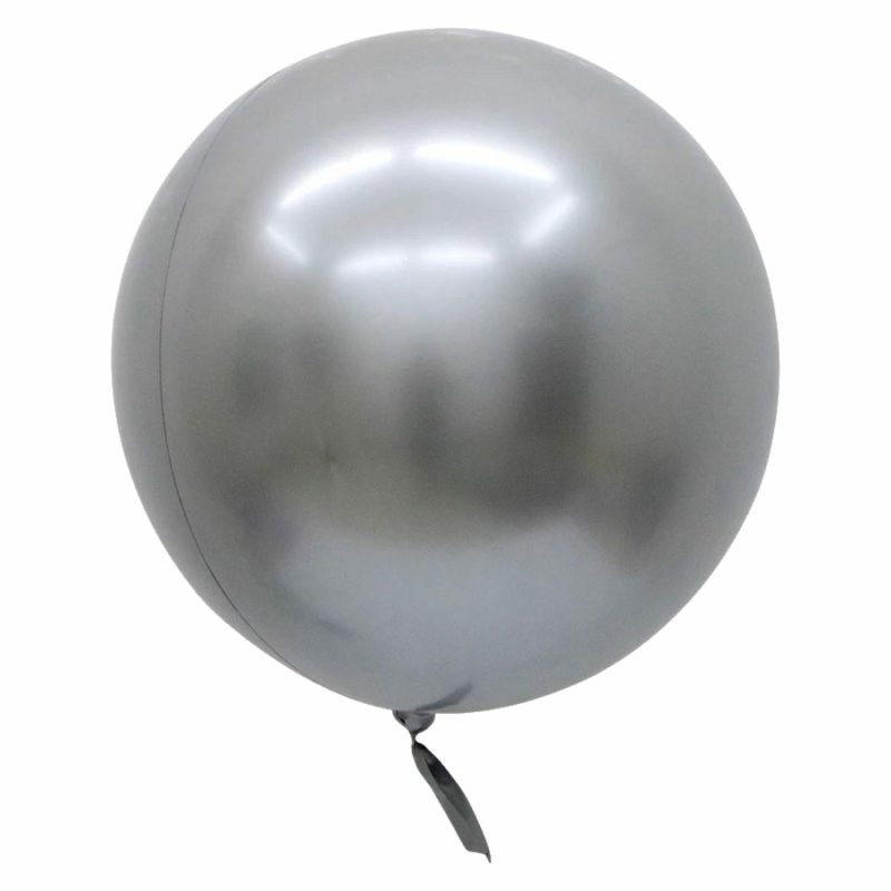 Latex Balloons | Metallic Silver Bubble Balloon 46Cm Balloons Latex Balloons