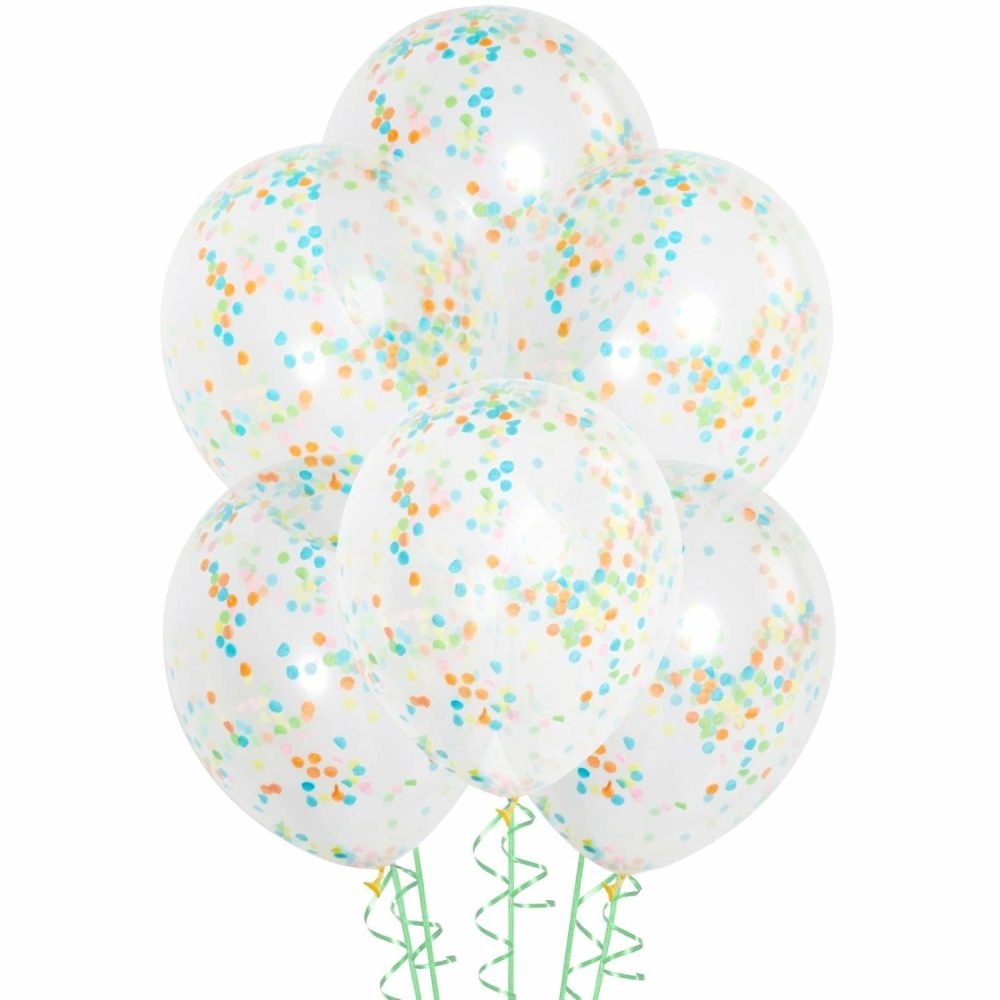 Latex Balloons | Multi-Colour Pre-Filled Confetti Balloons (Pack Of 6) Balloons Latex Balloons