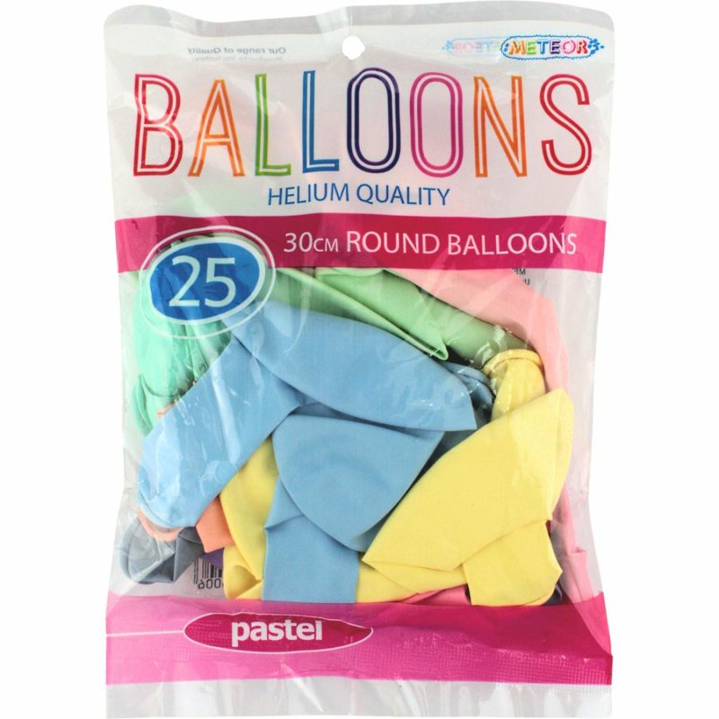 Latex Balloons | Pastel Assorted Macaron Latex Round Balloons 30Cm (Pack Of 25) Balloons Latex Balloons