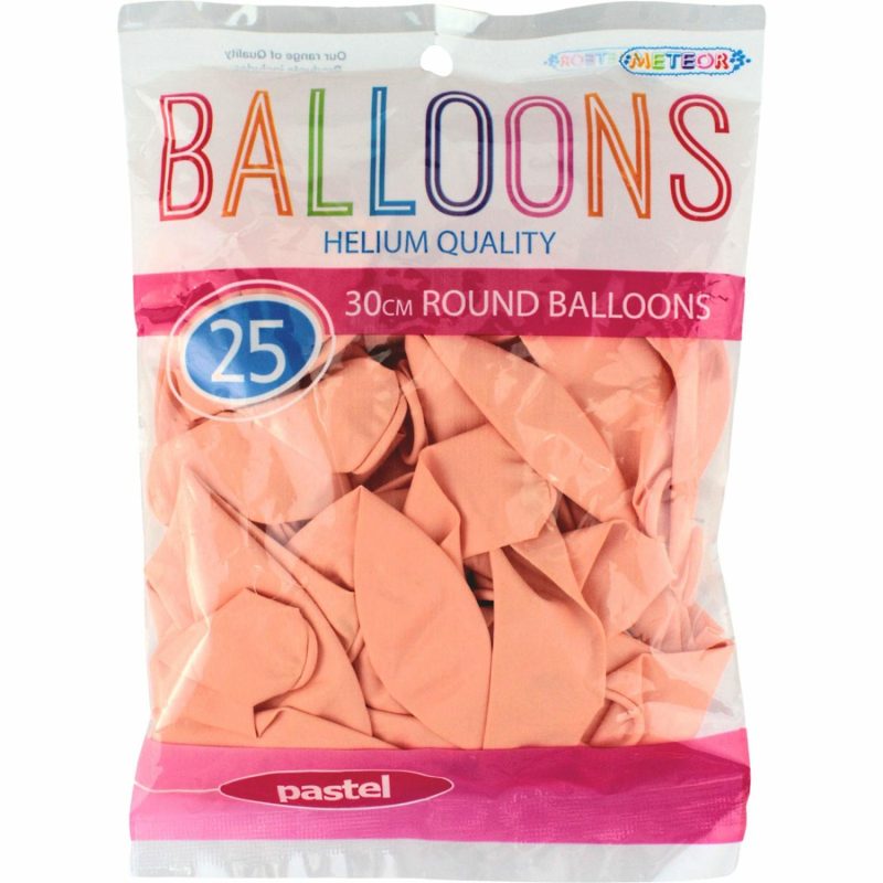 Latex Balloons | Pastel Macaron Orange Latex Round Balloons 30Cm (Pack Of 25) Balloons Latex Balloons