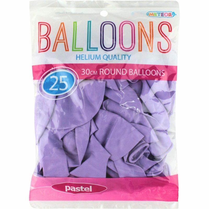 Latex Balloons | Pastel Macaron Purple Latex Round Balloons 30Cm (Pack Of 25) Balloons Latex Balloons