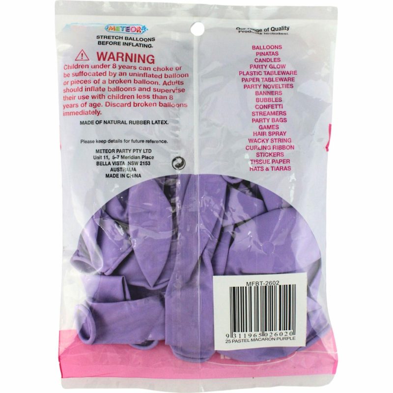 Latex Balloons | Pastel Macaron Purple Latex Round Balloons 30Cm (Pack Of 25) Balloons Latex Balloons