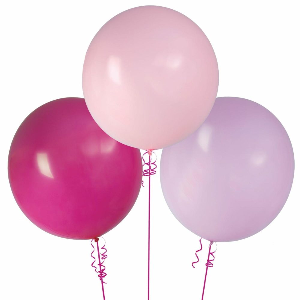 Latex Balloons | Pastel Pink & Purple Round Balloons 60Cm (Pack Of 3) Balloons Latex Balloons