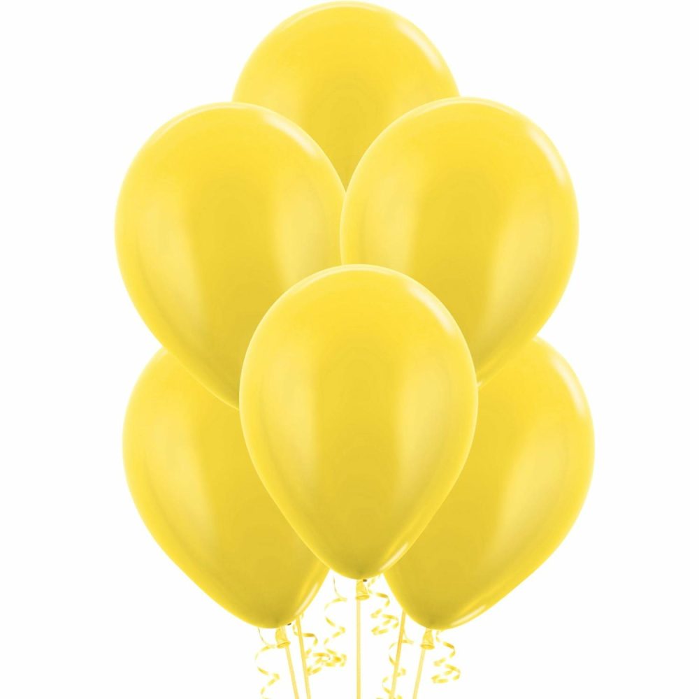 Latex Balloons | Yellow Metallic Latex Balloons 30Cm Round (Pack Of 25) Balloons Latex Balloons