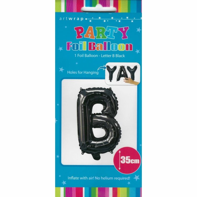 Letters & Numbers | Black Letter B Foil Air Fill Balloon 35Cm Balloons Letters & Numbers