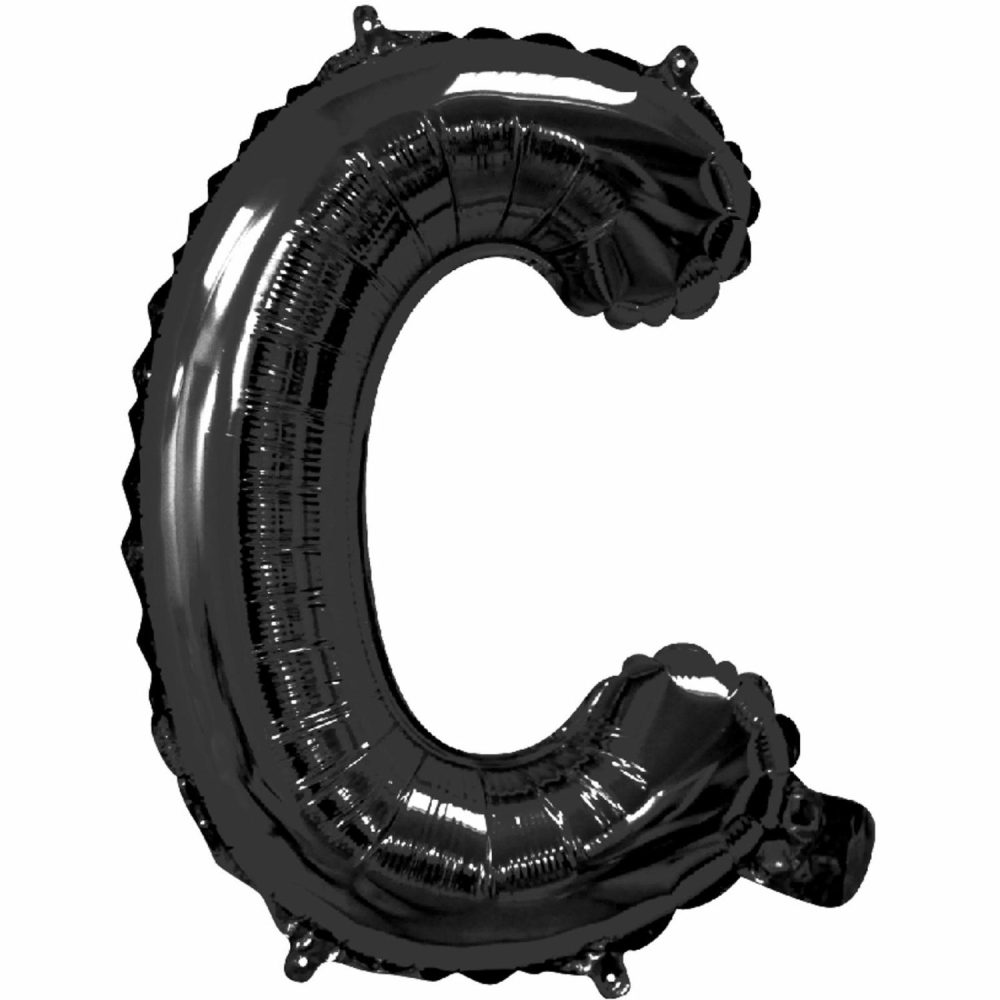 Letters & Numbers | Black Letter C Foil Air Fill Balloon 35Cm Balloons Letters & Numbers